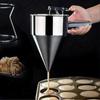 1200L Rostfreier Stahl Kegel Teigtrichter für Takoyaki Teigspender mit Abnehmbarem Ständer und Ergonomischem Griff