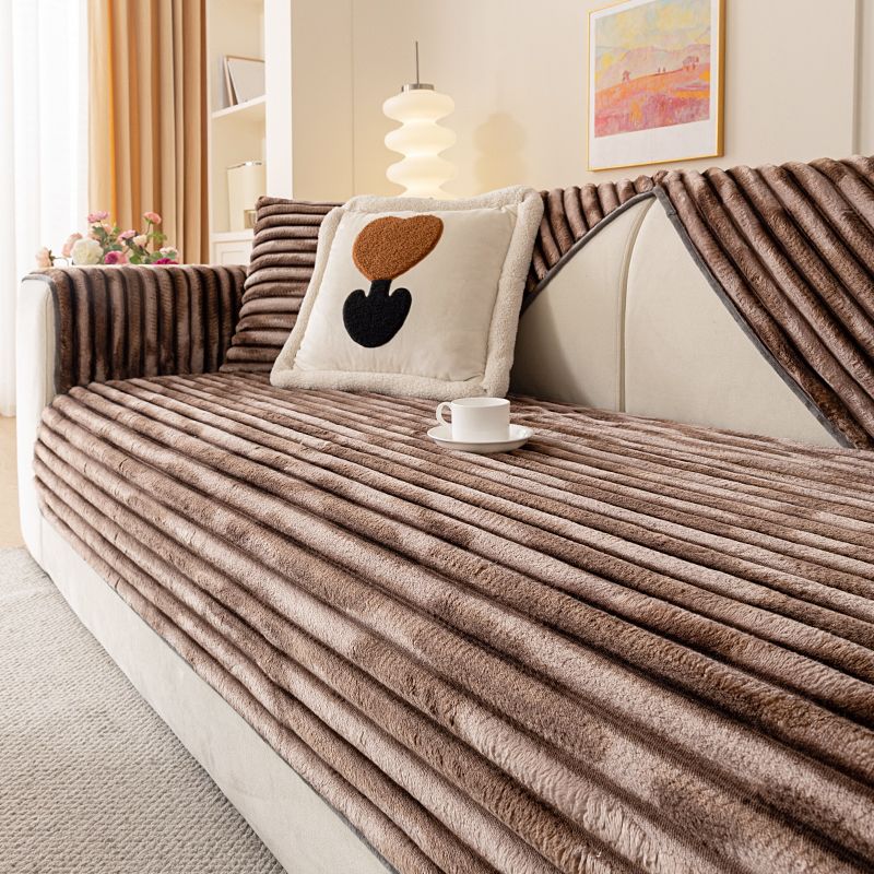 

Роскошный плюшевый чехол для дивана - толстый, теплый и устойчивый к выцветанию защитный чехол для дивана, идеально подходящий для гостиной, спальни, офиса, чехол из полиэстера 90*120cm