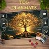 Golden Glowing Tree of Life Playmat 600x350mm MTG TCG  Card Game Mat Anti-Slip Rubber Extended Desk Mat Magic Gathering Game Pad