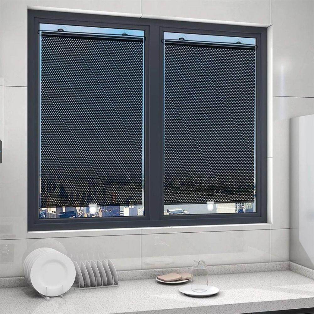 No Drill Roll Curtain With Suction Cup Black Out Blinds Shutter Blackout Roller Blind  Car
