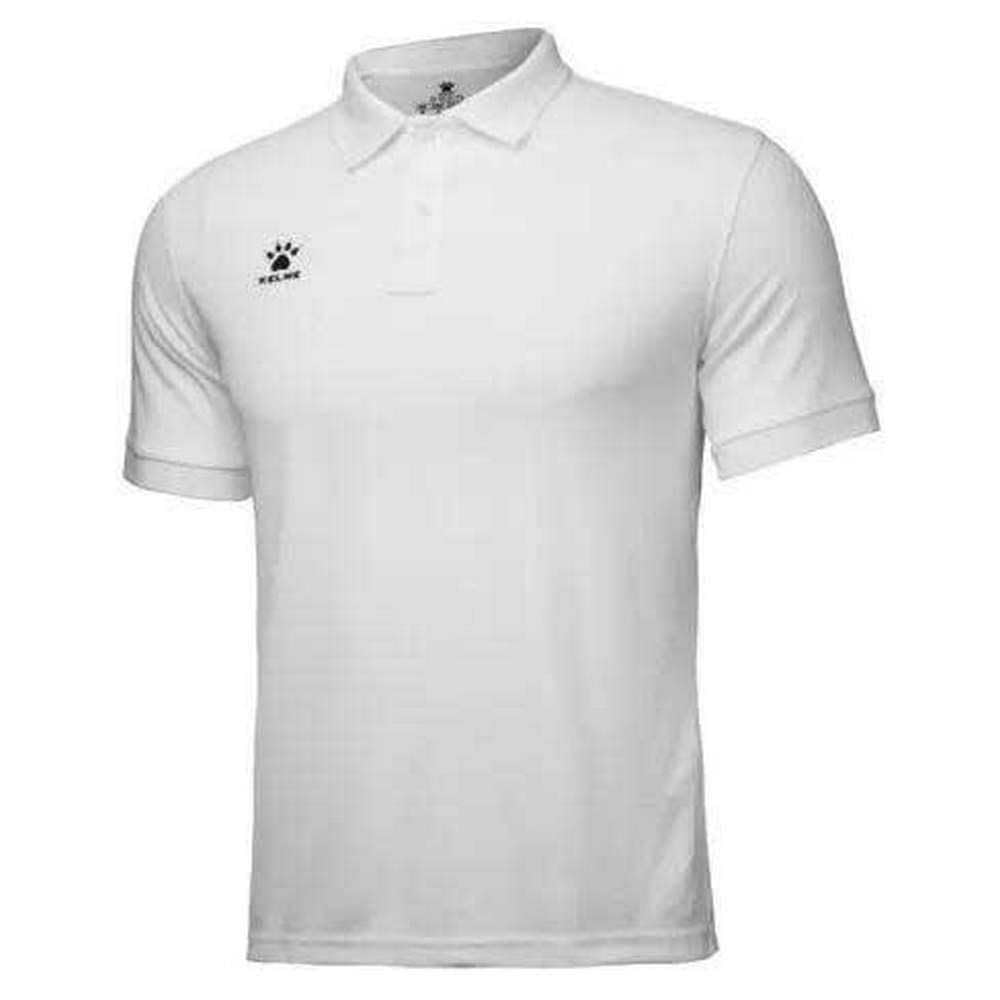 Kelme Men's Basic Golf Polo Shirt, Short Sleeve, Solid Color, Moisture-Wicking, Quick-Drying, Casual (White, Size L)