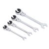 6Pcs Ratcheting Wrench Set 10 17mm Metric Open Flex Head 72 Teeth Gear Open End Adjustable for Air Conditioning Tubing
