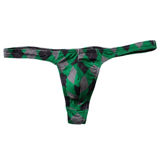 Pánská tanga Károvaný potisk Sexy každodenní nošení Pánské elastické pas G-string kalhotky