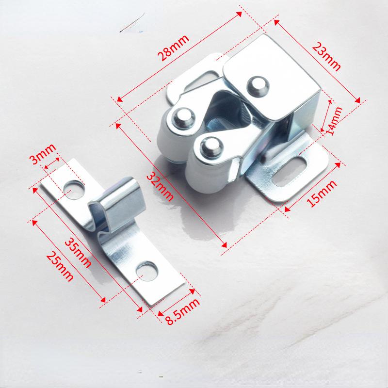 Opritoare de Ușă Mobilier Culoare Cupru Antic Ușă Dulap Cabinet Zăvor cu Role Dublu Twin cu Placă de Lovire și Șuruburi Gratuite