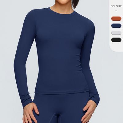 Womens Long Sleeve Yoga Top Quick-Dry Breathable Compression Fitness Shirt Running Gym Workout