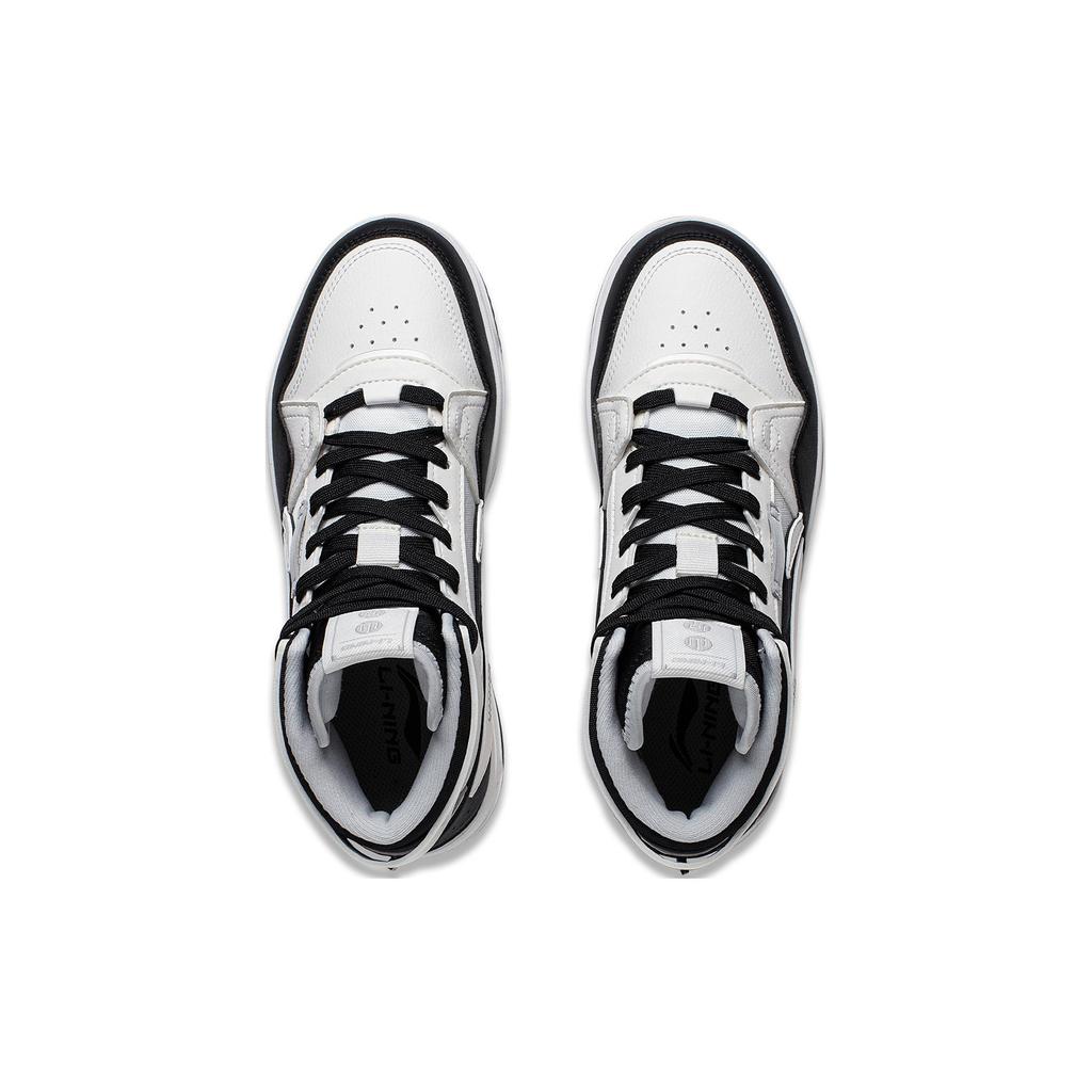 Li Ning Mountain Origin 2.0 Rutschfest Abriebfest High-Top Skateboard-Schuhe Damen Schwarz Weiß AGCT346-1