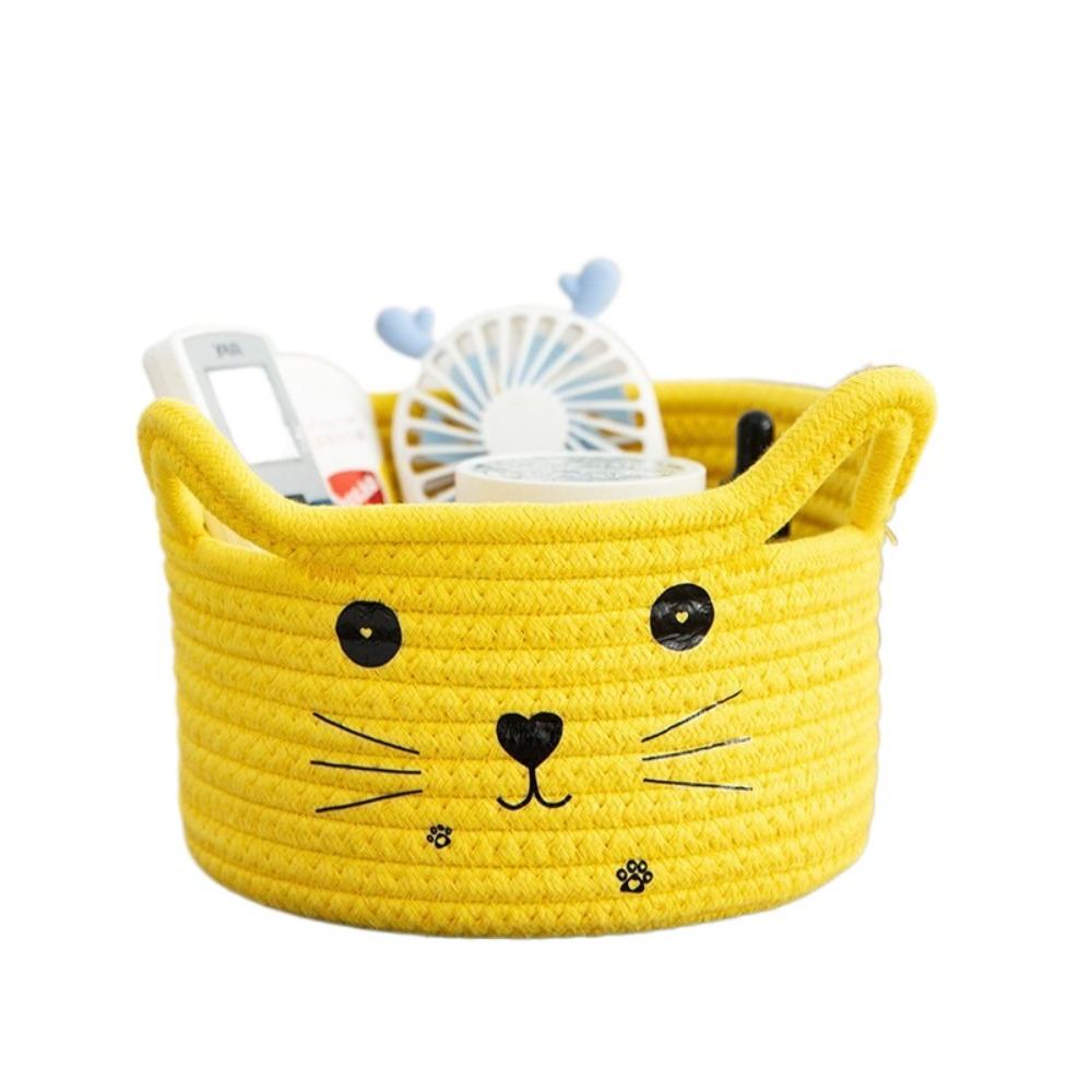 

Cute Cat Storage Box Washable Toy Holder Box New Cat Ear Storage Basket Desktop Organization