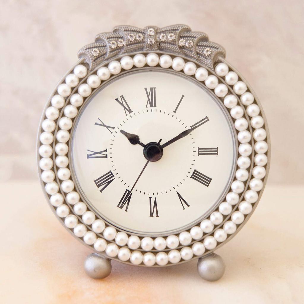 Akizuki Trading Co., Ltd. Table Clock, Antique Style, Analog, Round, W10.5×D4×H12cm, AK-C-2A