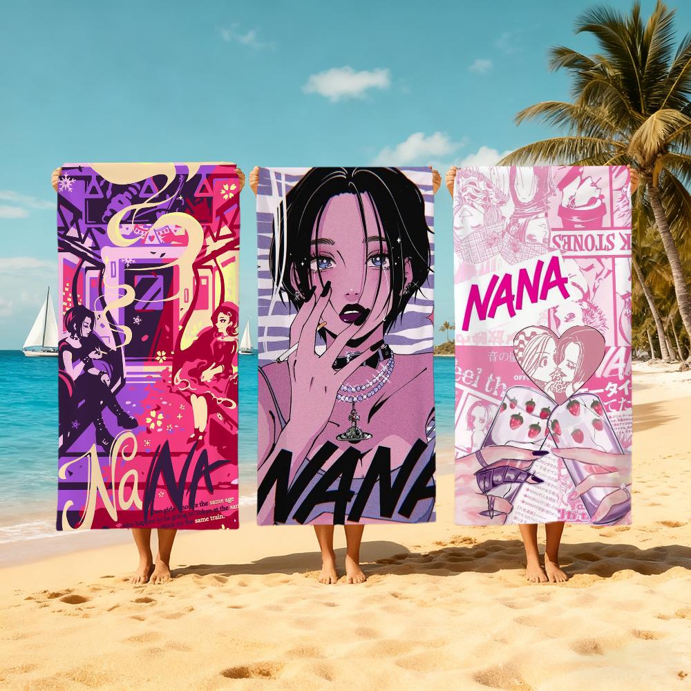 Anime O-Osaki N-nana Cute Towel Large Quick-Drying Microfiber Soft Beach Towel for Travel Fitness Sauna Bathing Camping