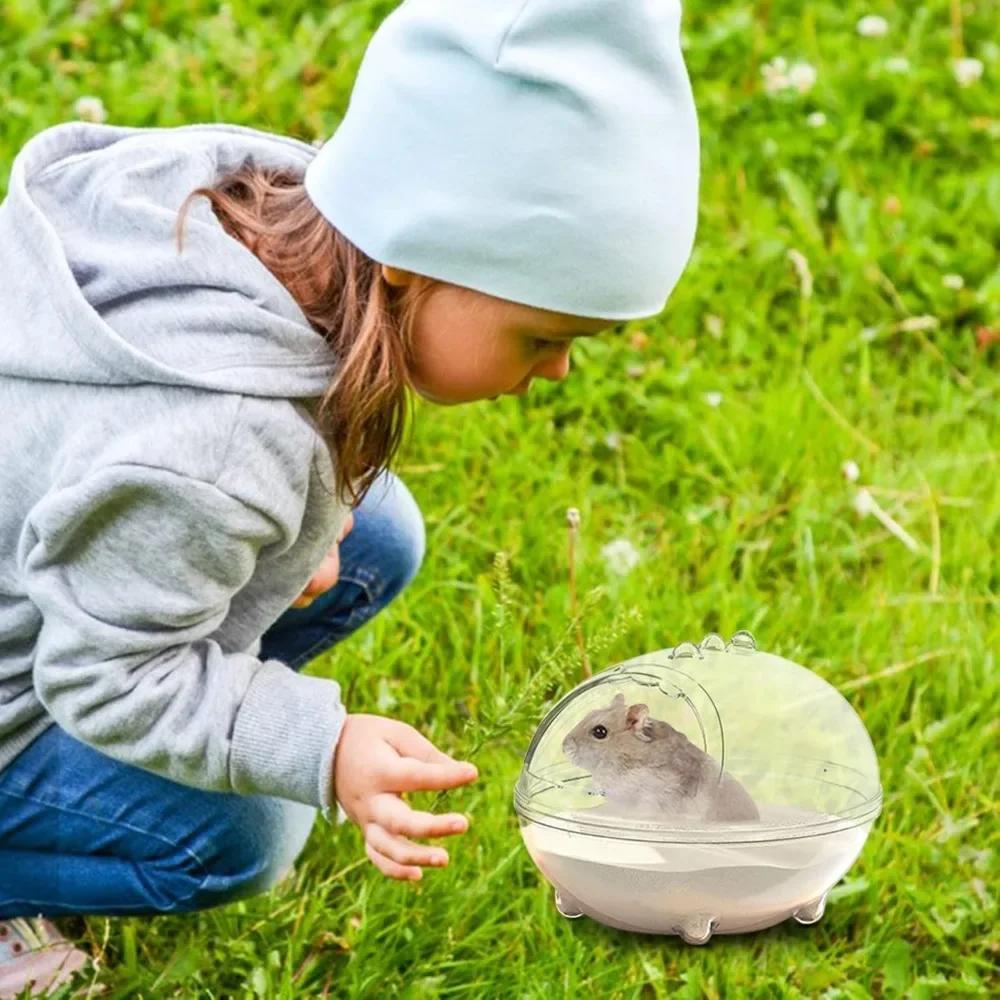 Hamster Bathroom Toilet Pet Sand Basin Transparent Golden Bear Gerbille Squirrel Pet Cage Box Bath Sand House Small Pet Bath