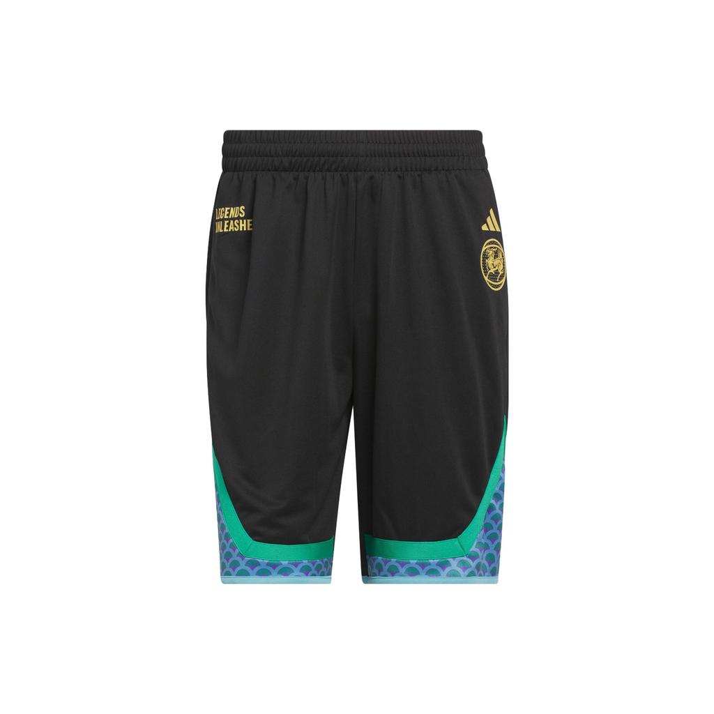 Adidas Pro Block Patterned Colorblock Quick-Dry Basketball Shorts Men Bottoms Black IN2477