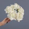 1 Bunch 5 Heads Real Touch Artificial Roses Flower Silk Fake Curly Rose Flower Arrangement Bouquet for Home Party Wedding Decoration