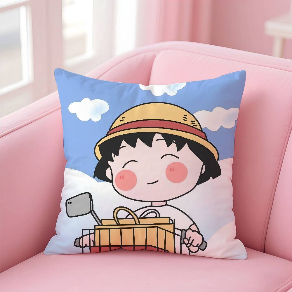 

Anime C-Chibi M-Maruko-chan Pillow Case pattern printing pillowcase living room sofa cushion cover bedroom room decor 16x16Inch