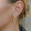 Women's Stainless Steel 18K Gold Plated Simple Jewelry C Shaped Stud Earrings Anti-Allergy and Waterproof