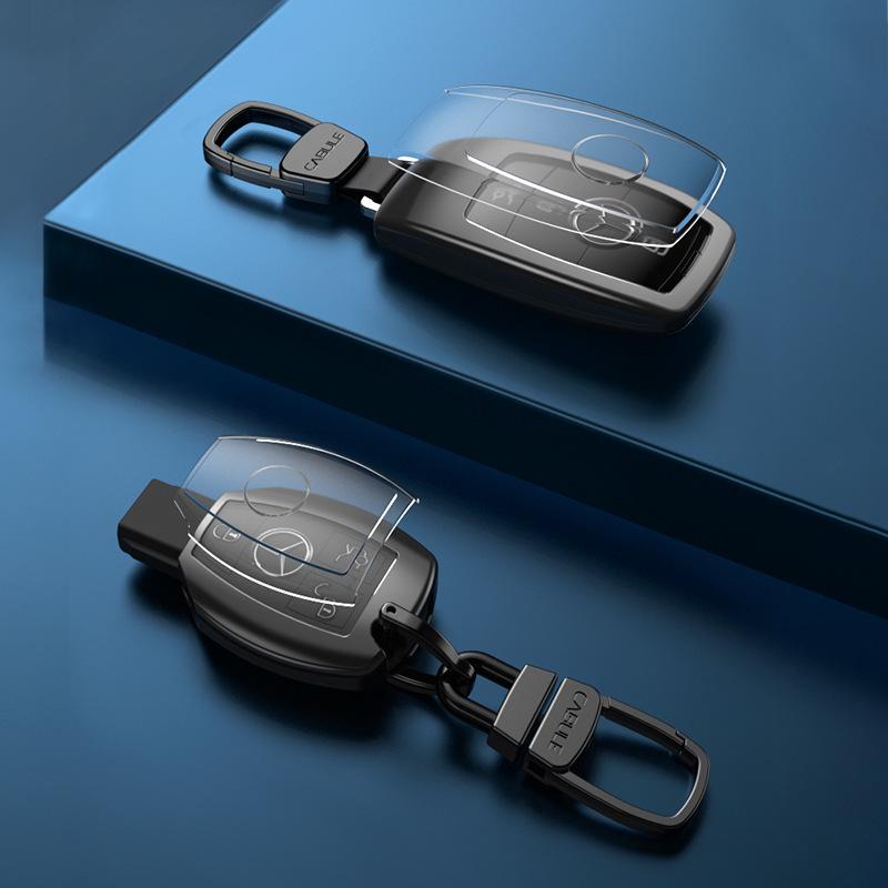 Aluminum Alloy Car Key Case for Mercedes-Benz E-Class, S-Class, C260L, E200 - Full Wrap Key Cover
