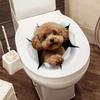 1pc Cute Puppy Dog Wall Sticker Suitable for Bathroom, Shower, Bathtub - Irregular Shape Peel & Stick Decal with Irremovable Adhesive, Plastic Pet