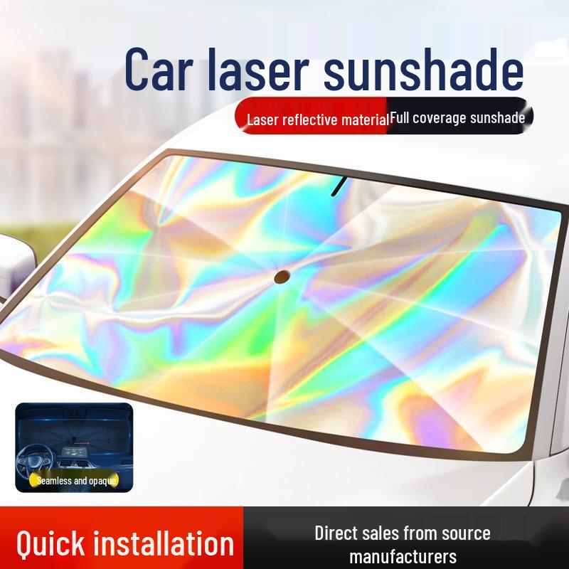Irisierender Laser Auto-Sonnenschutz: Sonnenschutz & Hitzeschutz-Visier für die Frontscheibe