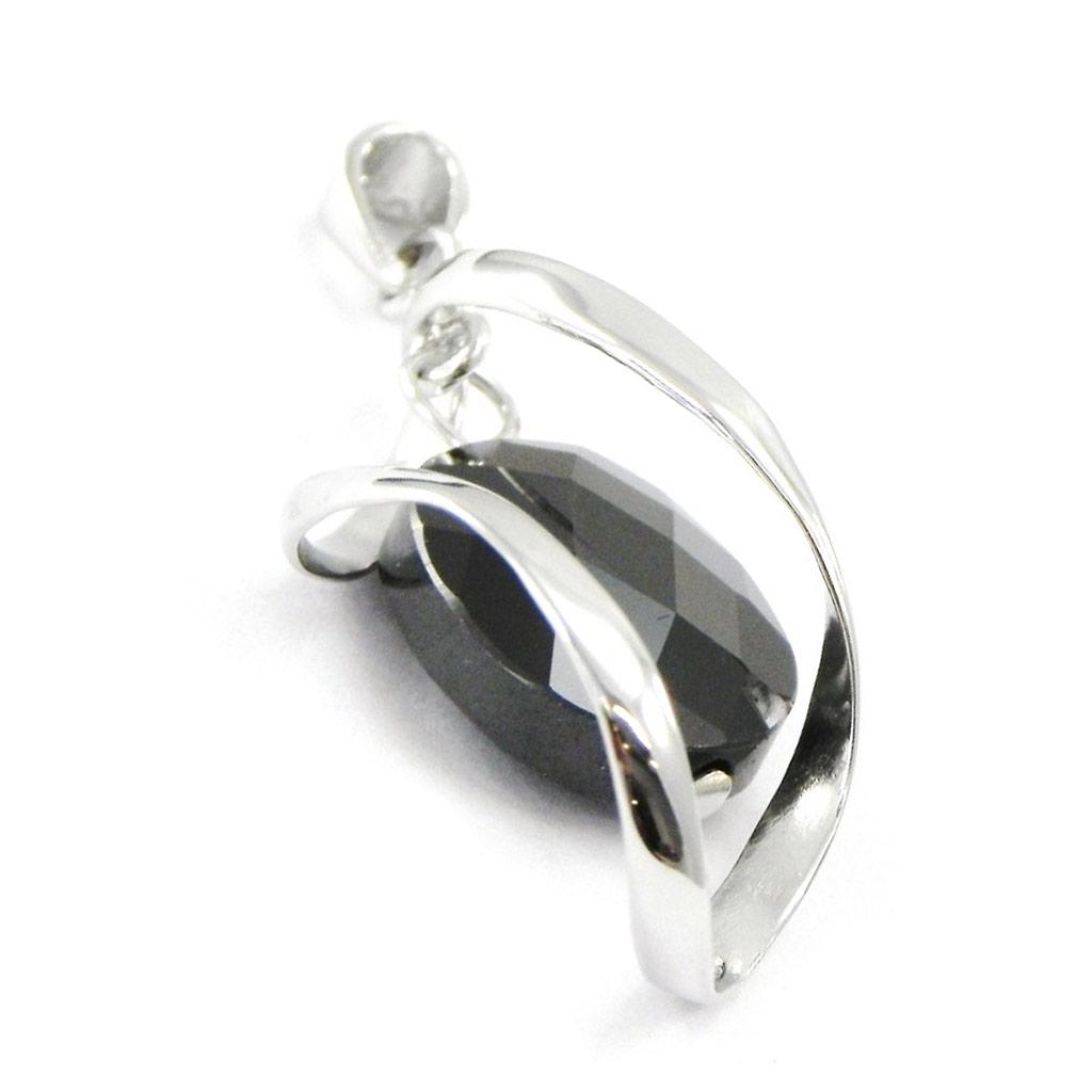 Les Trésors De Lily [F6290] - Silver Pendant 'Linda' Black Silver (rhodium Plated) - 35x15 Mm