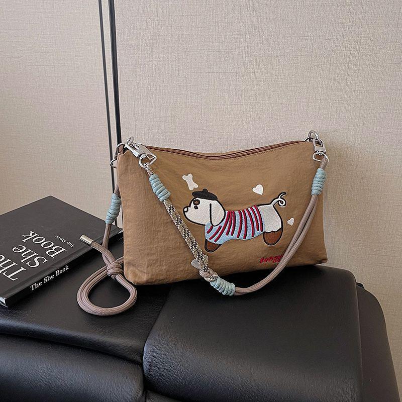 2025 Japanese Embroidery Canvas Crossbody Bag - Gao Yuanyuan Style, Cute Women’s Shoulder Handbag