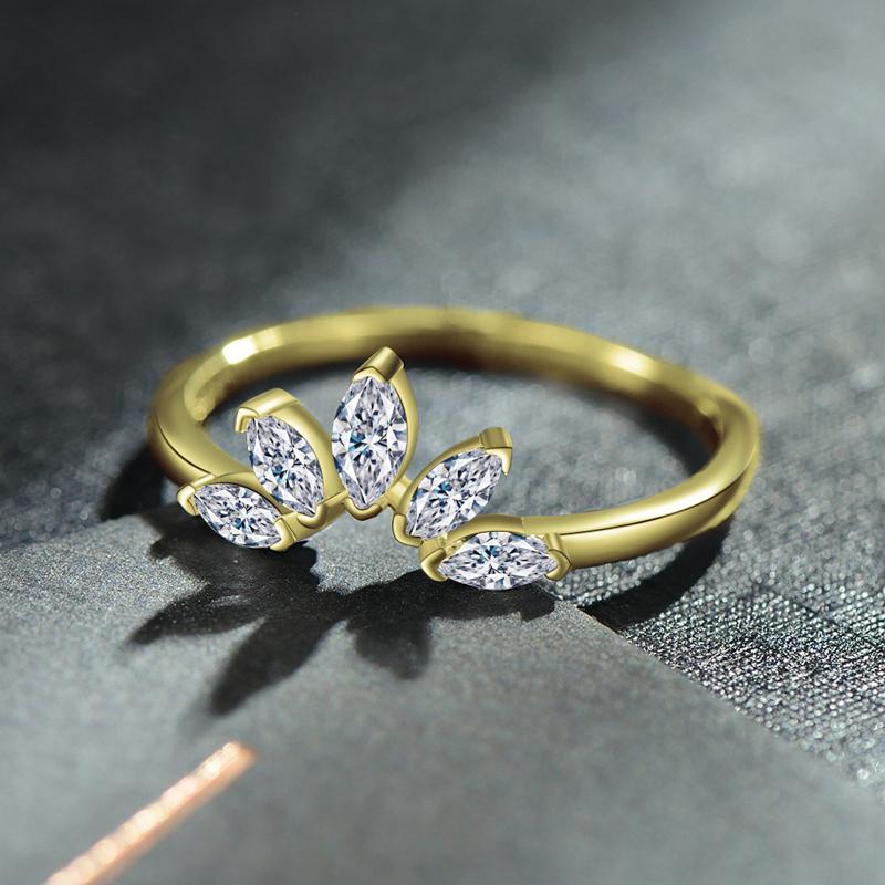 MODIAN 925 Sterling Silver Rhombus AAA Clear CZ Crown Fashion Gold Color Finger Ring For Women Fine Wedding Jewelry