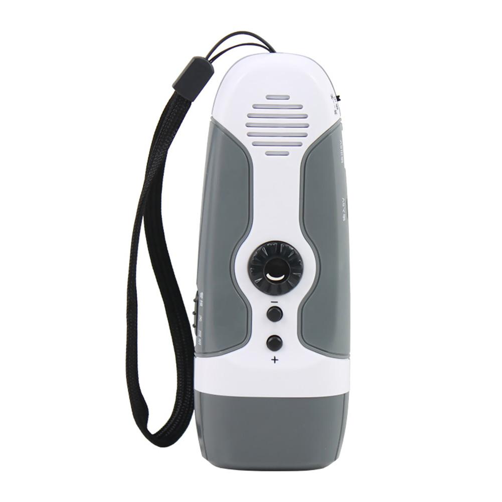 Portable Hand Crank Led Flashlight With Fm Radio Alarm Function Multifunctional Outdoor Emergency Lamp
