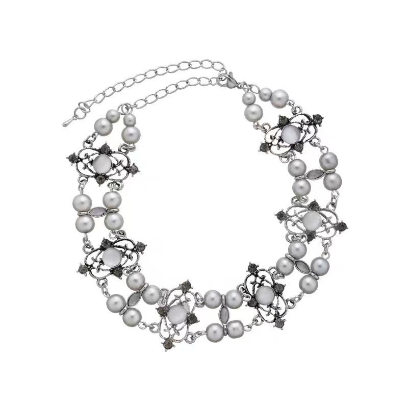 Spice Girl Y2K Sweet Cool Crystal Pearl Necklace Niche Light Luxury Design High Sense Choker Neck Chain Collarbone Chain Female