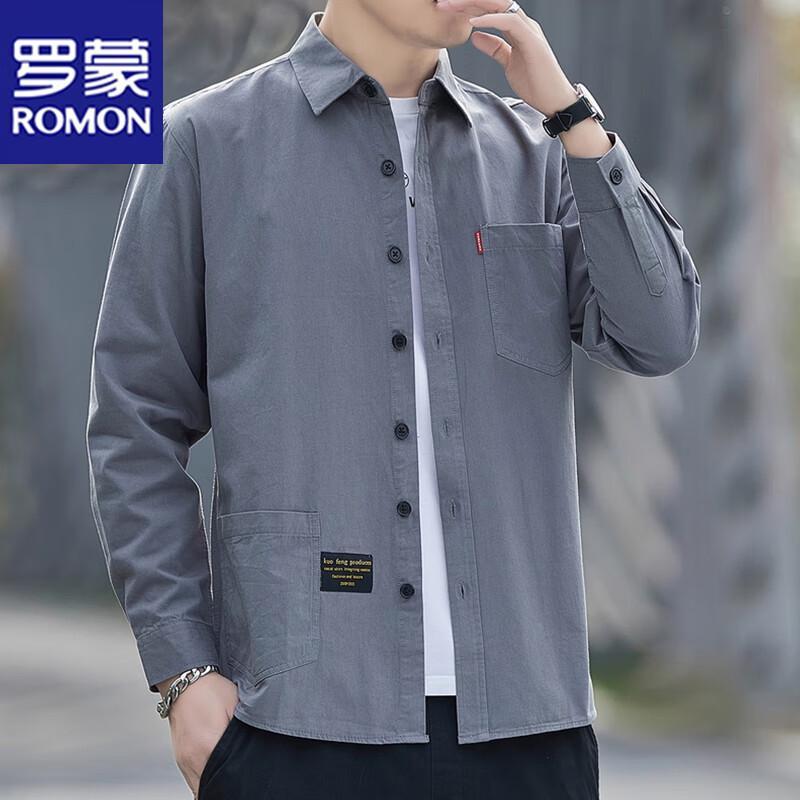 

ROMON Men s Long Sleeve Casual Work Shirt M