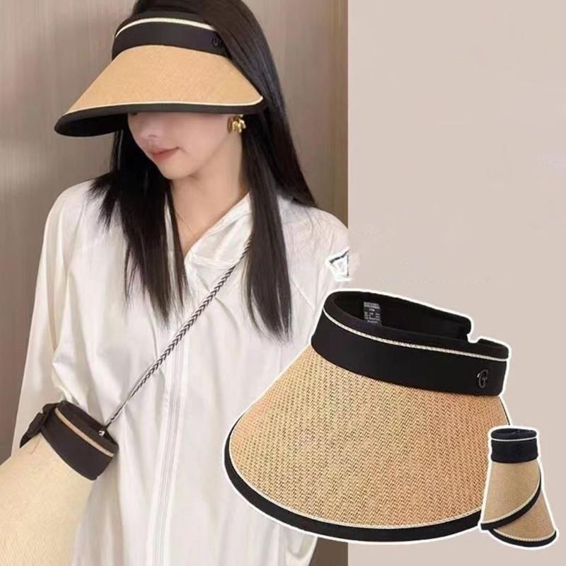 Women Visor Hat Summer Spring Long Brims Sunshade Hat Breathable OpenTop Hat for Beach Outdoor Cycling Hat Headwear