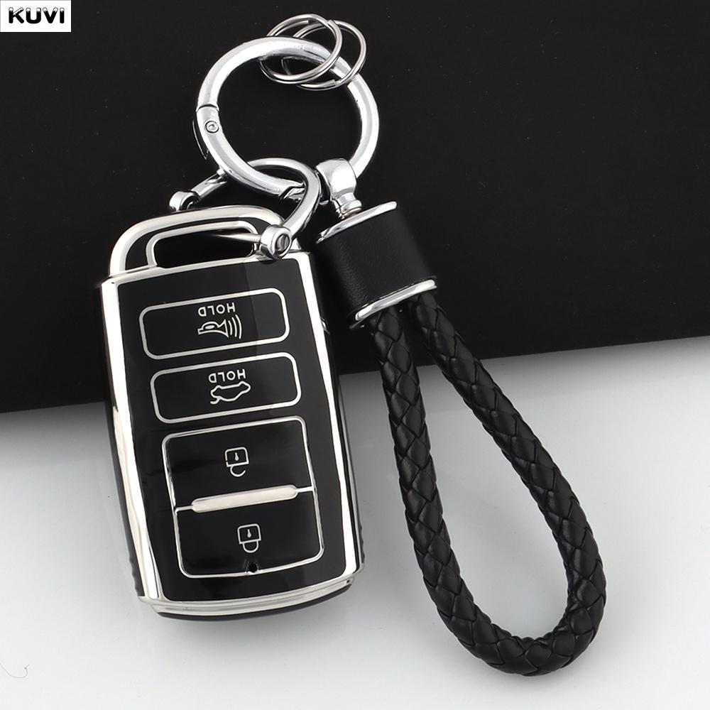 

4 Button Tpu Car Key Case Shell Fob Holder Keychain For Kia Cadenza Sorento K3 K5 K7 K900 Quoris Protector Bag Accessories