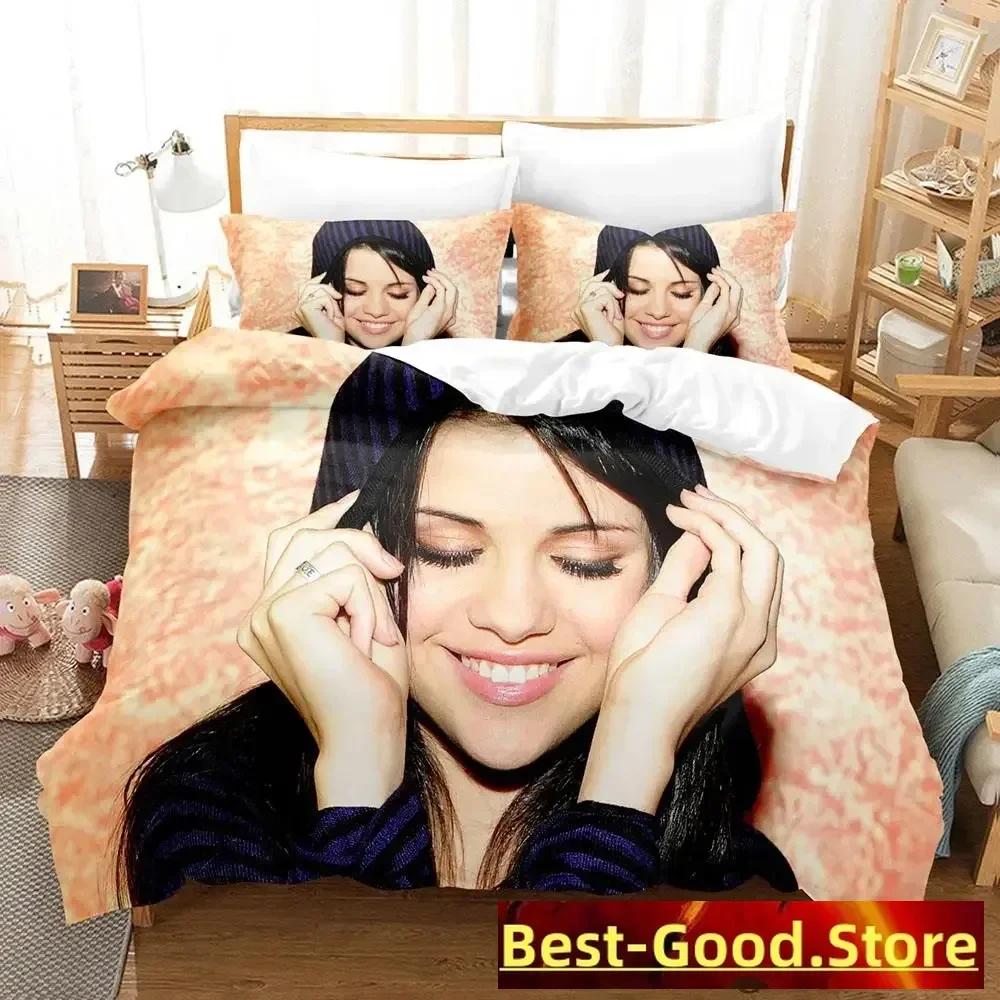 Sexy Selena Gomez Beding Set Single Twin Ful Quen King-Sized Dimensionsd Dimensions Bed Linen Set Adult People Kid Bedrom Duvetcover Sets Anime Parure