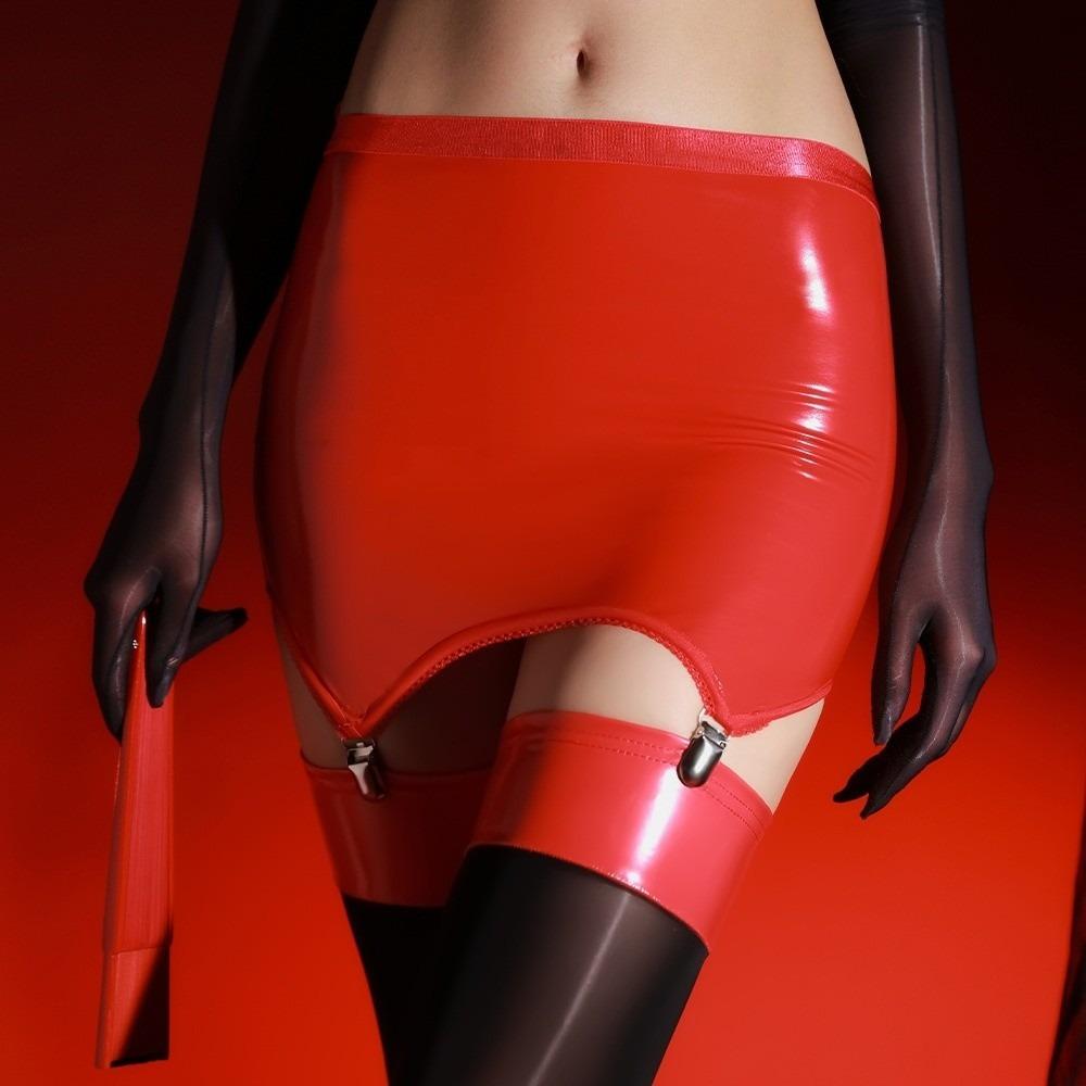 Metallclips Ölglänzend Gesäß Rock Elastische Hosenträger Gürtel Hüftstrümpfe Röcke Party-Outfits