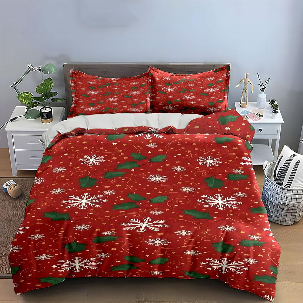Festive snowflake harmony Bedding sets Duvet cover sets Duvet covers Pillowcases(1*Duvet Cover 2*Pillowcases without duvet insert)