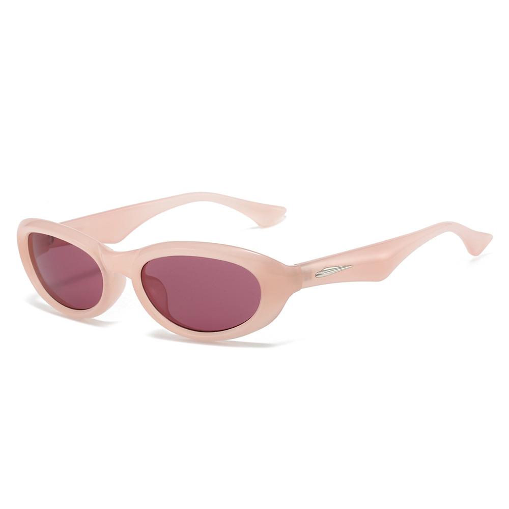 

Latest Luxurious Retro Two Color Oval Small Frame for Women Sunglasses Y2K Retro Brand Jelly Color Design Men Sun Protective Eyeglasses UV400 as picture