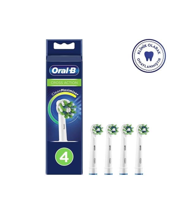 Brossette - ORAL-B - Cross Action - Lot De 4 - Technologie CleanMaximiser - Couleurs Variées