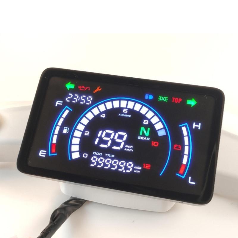 Universeller Motorrad-Tachometer Digitaler Geschwindigkeitsmesser Drehzahlmesser Armaturenbrett Instrumententafel Meter für EX5 Dream/EX5 Ipowed