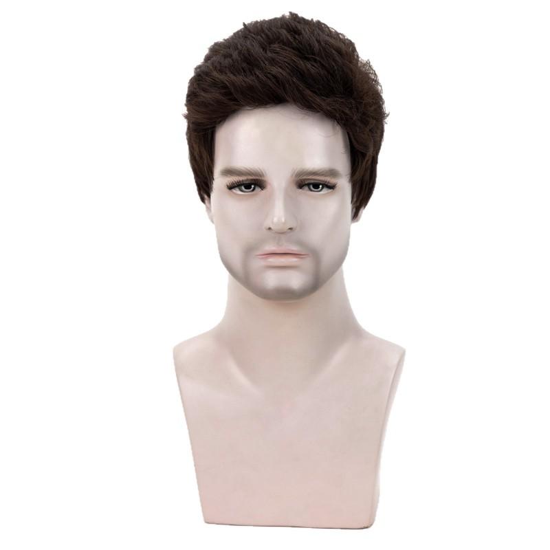 Mens Short Wig Realistic Natural Look Change Hairstyle Full Head