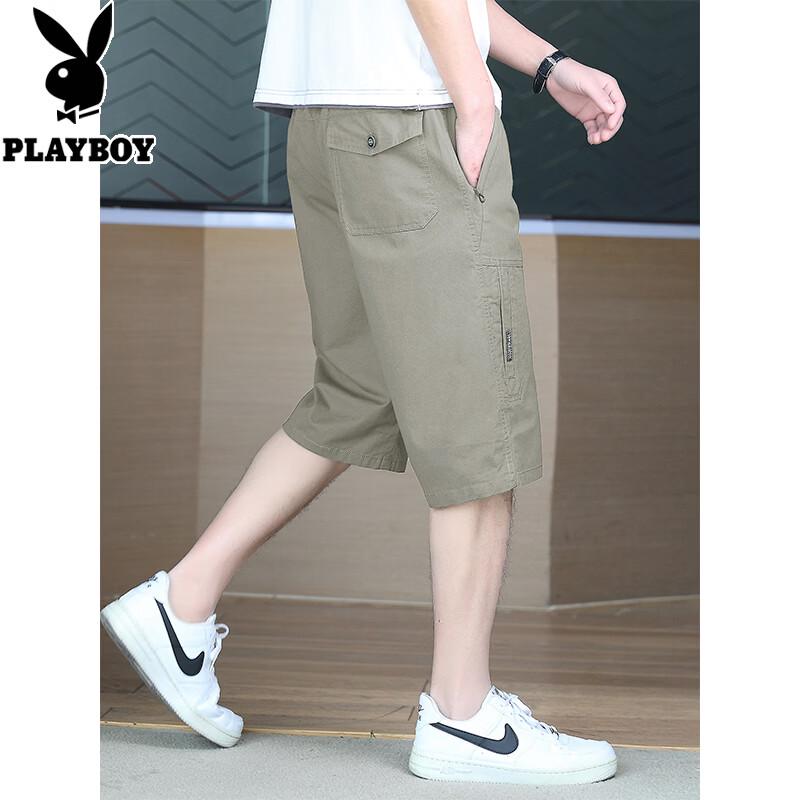 PLAYBOY Men's Summer Cotton Cargo Shorts