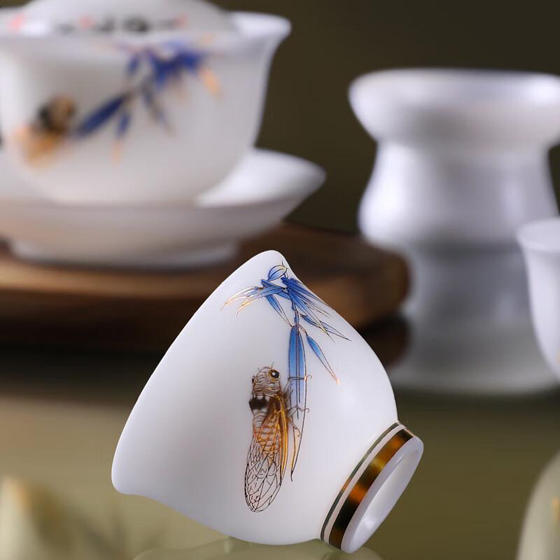 Ice Jade Plain Fired Ceramic Tea Set