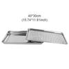 Tea Milk Juice Serving Plate Home Hotel Double Layer Draining Hole Dish Reusable Dumplings Stainless Steel Tray Kitchen