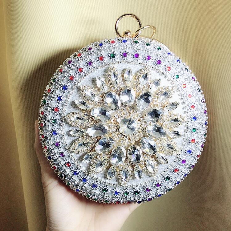 

Colored gemstone clutch bag Diamond bracelet Banquet bag Women s bag