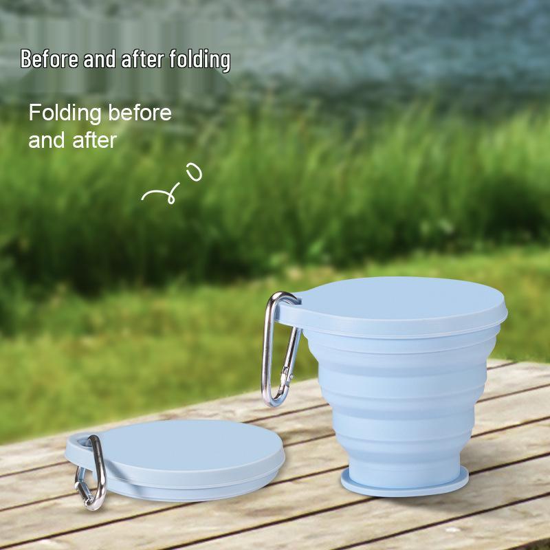 Portable Folding Silicone Camping Cup - Retractable, Food-Grade, High-Temperature Resistant