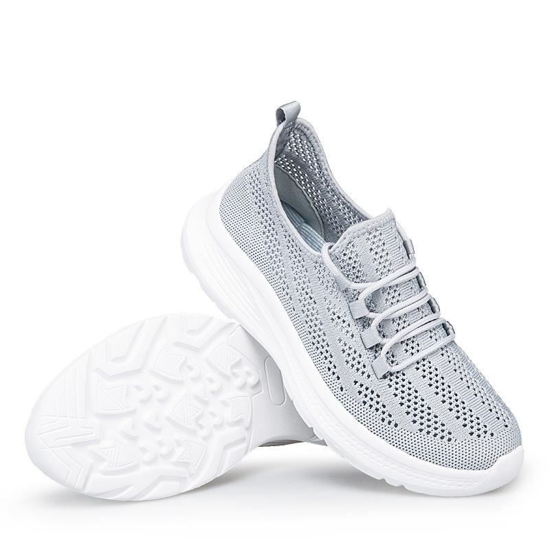 Classic lazy light lace-up simple breathable mesh shoes fly weave new style
