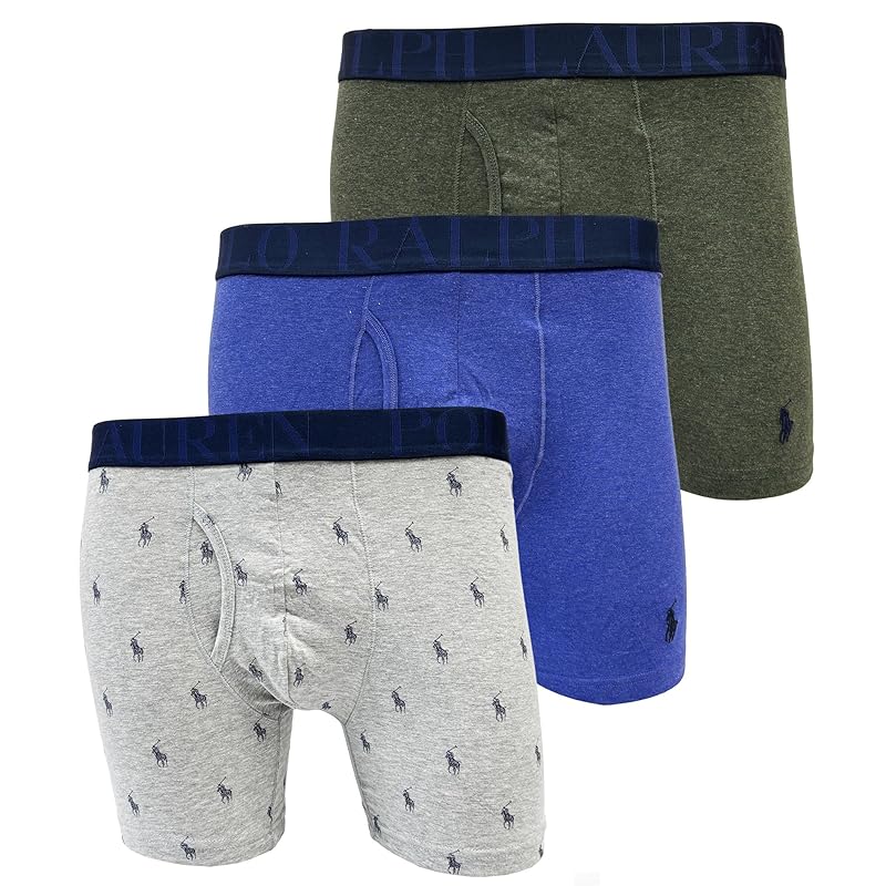 

[POLO RALPH LAUREN] polo ralph lauren boxer shorts underwear 3P 3 pack white khaki saxophone men s L [product]
