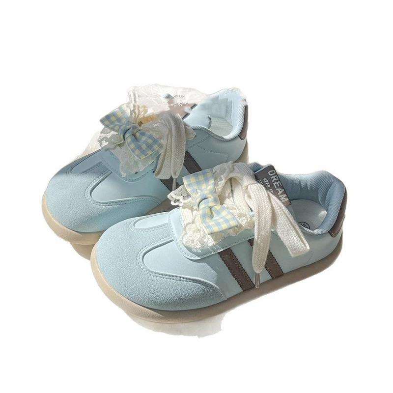 Dopamine campus wind board shoes women's new autumn niche bow platform white shoes women