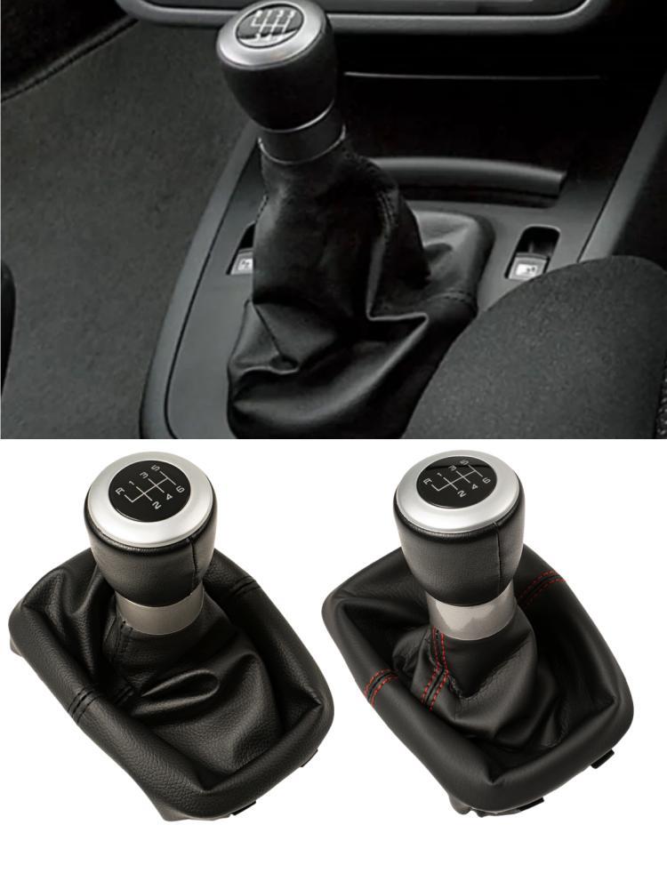 Manual Leather 5/6 Speed Gear Shift Knob Gaitor Boot Cover For Seat Alhambra 2000-2010 Car Styling Accessories Replacement Parts
