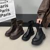 Thick-soled 2025 Giant Black Martin Boots Women's Thin Boots Short Boots Look Good In Autumn and Winter British Style Retro New Models