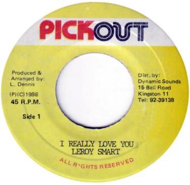 

7inch Record LEROY SMART I Really Love You NONE Pickout 1988 Jamaica Reggae Ska Dub Used