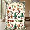 Christmas Custom Name Printed Flannel Blanket Warm Comfort Bed Throw Home Decor Holiday Gift