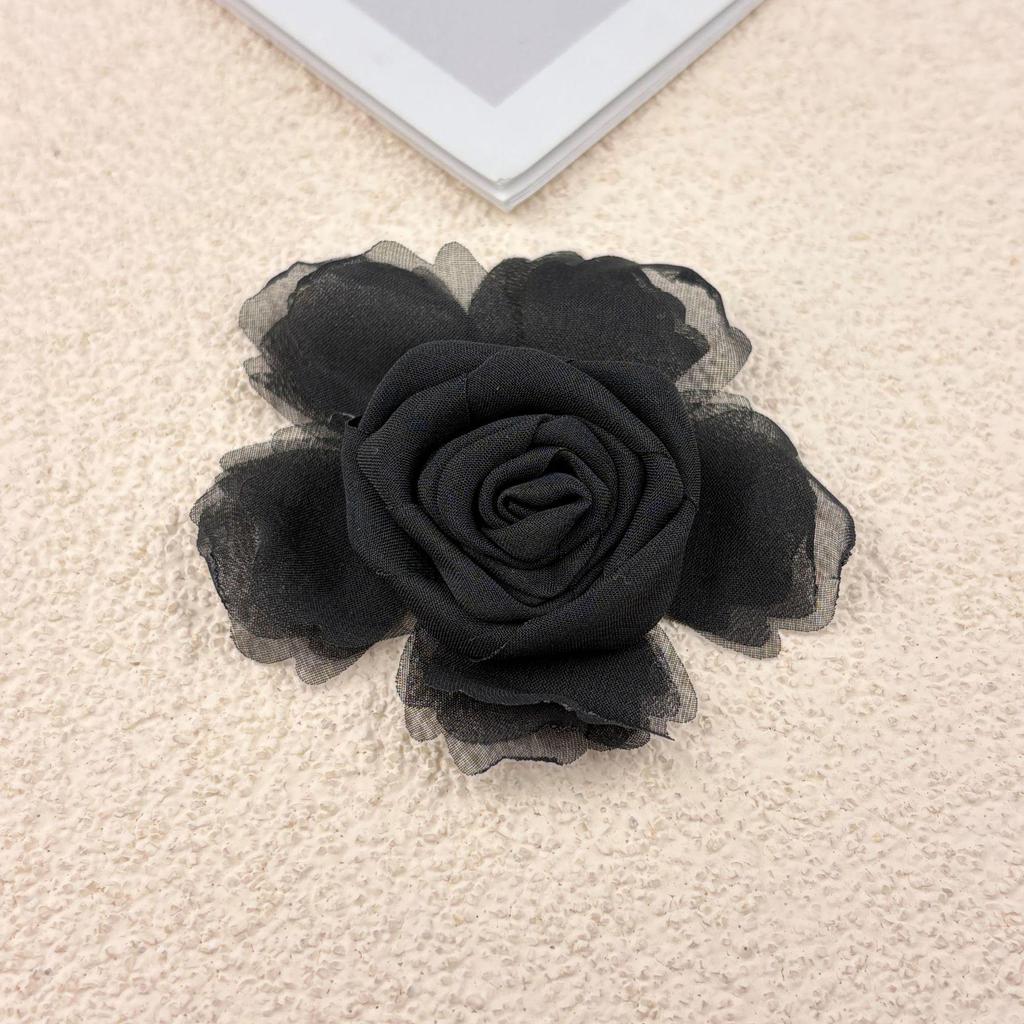 Hongkoński Wielowarstwowy Spinki do Włosów i Akcesoria do Ubrań z Organzy z Suszonymi Różami