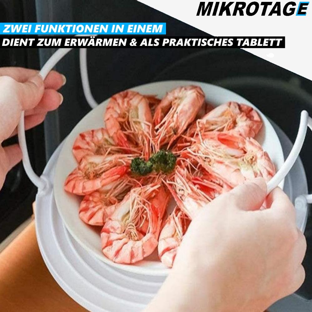 MIKROTAGE Microwave Tiered Stand Stacker Tray Microwave Plate Tier White